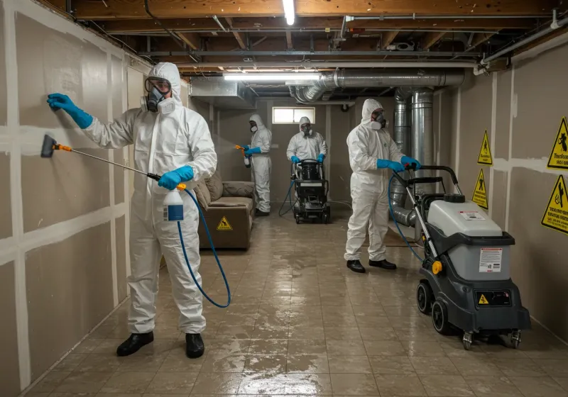 Basement Moisture Removal and Structural Drying process in Wilder, VT